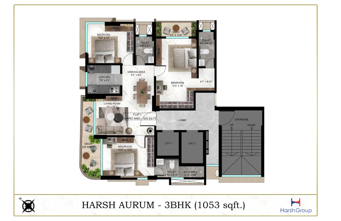 Harsh Aurum 21 3 BHK