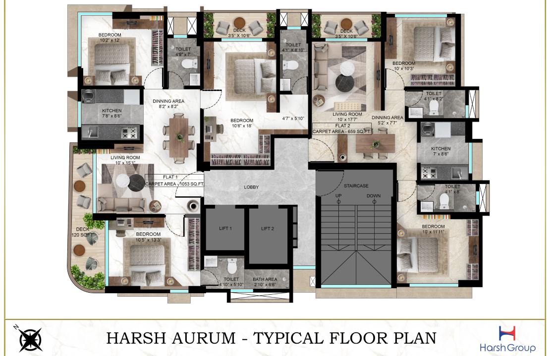Harsh Aurum 22 Typical Floor Plan