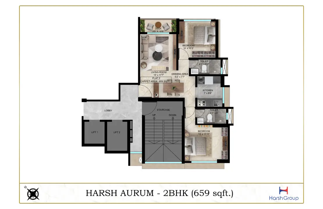 Harsh Aurum 19 2 BHK