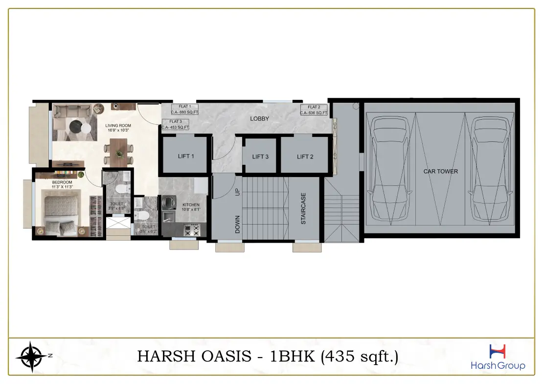 Harsh Oasis 24 1BHK