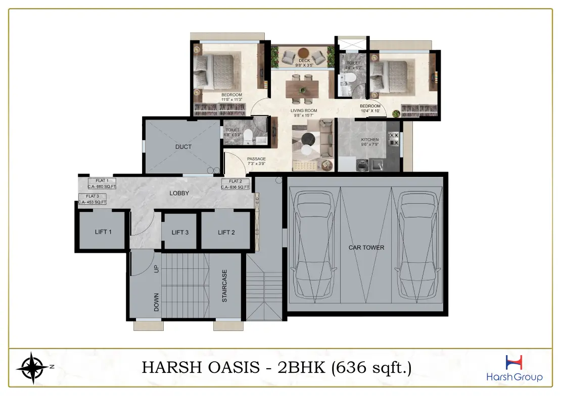 Harsh Oasis 25 2BHK
