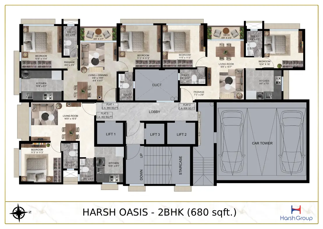Harsh Oasis 26 HARSH OASIS - 2BHK (680 sqft.)