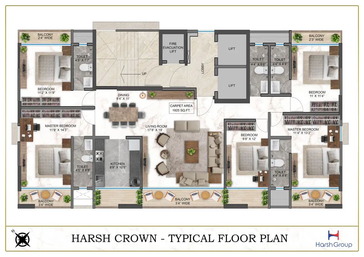 Harsh Crown 25 HC_TYPICAL FLOOR PLAN