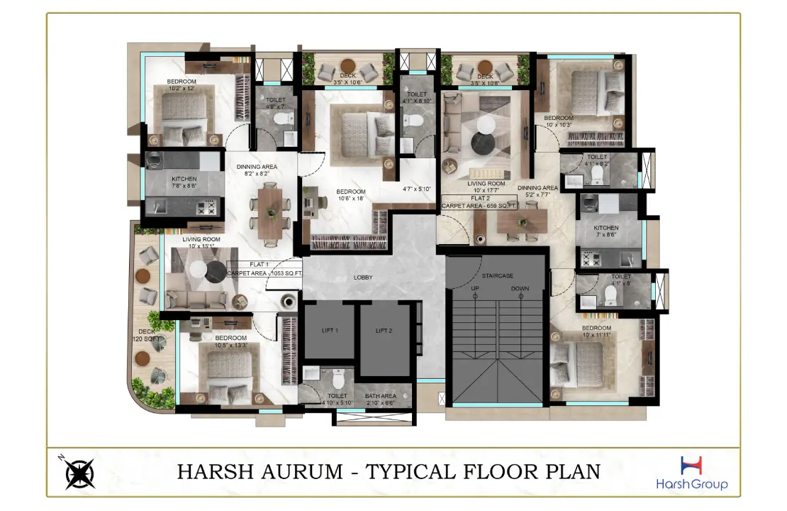 Harsh Aurum 23 Typical Floor Plan